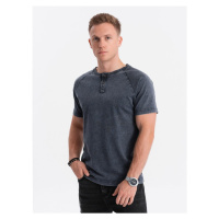 Ombre Clothing Granátové tričko na knoflíky V2 S1757