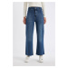 DEFACTO Culotte High Waist Short Wide Leg Jean Washed Trousers