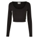 Ladies Organic Cropped Longsleeve - black