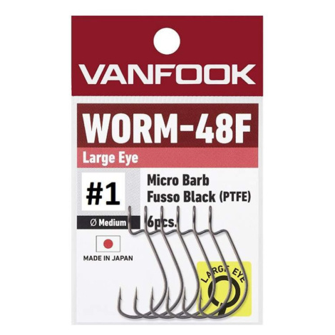 Vanfook Offsetové háčky Worm 48F Big Eye 6ks - Vel.4