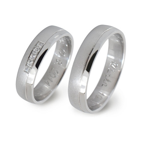 Snubní prsteny bílé zlato 0125 + DÁREK ZDARMA