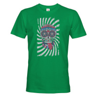 Pánské tričko s potiskem barevné lebky - originální a stylové tričko