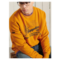 Oranžová pánská mikina s potiskem Superdry Workwear Crew Neck