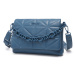 MISS LULU Chic prošívaná taška na rameno s řetězem - modrá