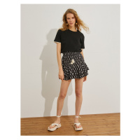 Koton Ethnic Pattern Layered Mini Skirt with Tie Waist