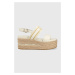 Sandály U.S. Polo Assn. LOREN dámské, béžová barva, na klínku, LOREN006D