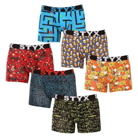 6PACK pánské boxerky Styx long art sportovní guma vícebarevné (6U12697124/2)