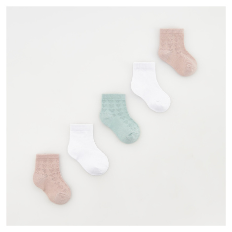Reserved - Sada 5 párů vzorovaných ponožek s vysokým podílem bavlny - Vícebarevná