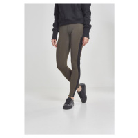 Dámské legíny // Ladies Jacquard Camo Striped Leggings darkolive/blackcamo