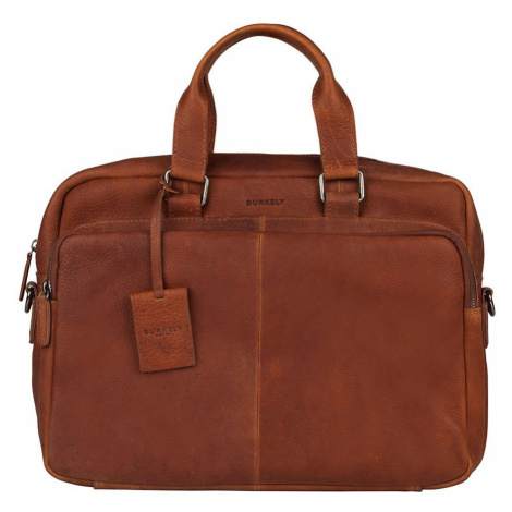 Pánská kožená taška na notebook Burkely Workbag - koňak