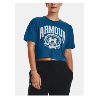 Modré dámské crop top tričko Under Armour Collegiate
