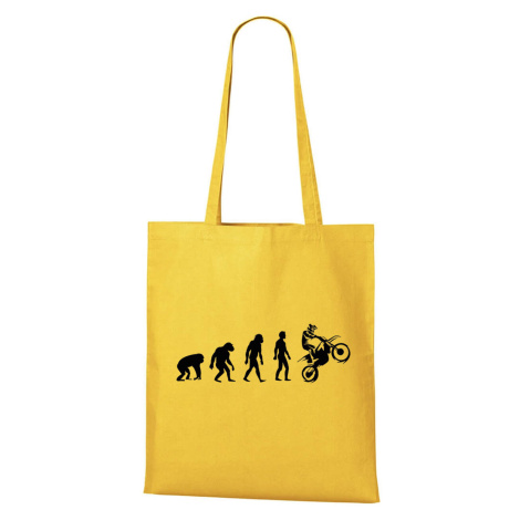 DOBRÝ TRIKO Bavlněná taška s potiskem Evoluce motorkáře Barva: Žlutá