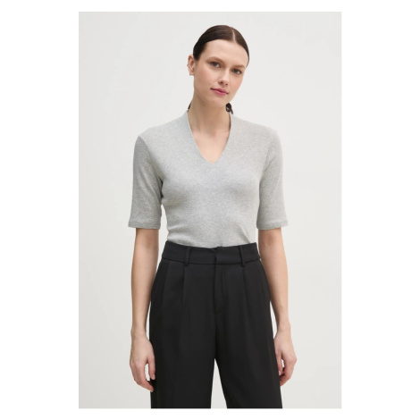 Bavlněné tričko United Colors of Benetton dámské, šedá barva, 3GA2D400U