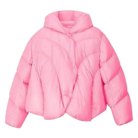 Krátká péřová bunda – dámský lehký puffer, volný střih