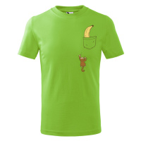 Detské vtipné triko s potiskem banána a lezoucí opice - skvělý dárek na narozeniny