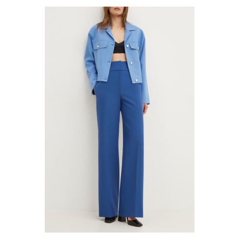 Kalhoty HUGO dámské, široké, high waist Hugo Boss