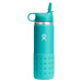 Dětská lahev Hydro Flask Kids Wide Mouth 20 oz Straw Lid/Boot Barva: červená