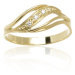 Dámský prsten ze žlutého zlata s diamanty BP0081F + DÁREK ZDARMA