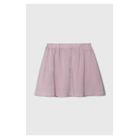 Dětská sukně United Colors of Benetton fialová barva, mini, áčková