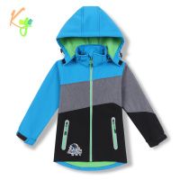 Chlapecká softshellová bunda, zateplená KUGO HK5602, tyrkysová / šedá / černá Barva: Tyrkysová