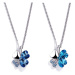 Sisi Jewelry Náhrdelník Swarovski Elements Čtyřlístek - zlato seablue NH1021 Světle modrá 40 cm 