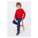 Dětský svetr s příměsí vlny Mayoral červená barva, lehký