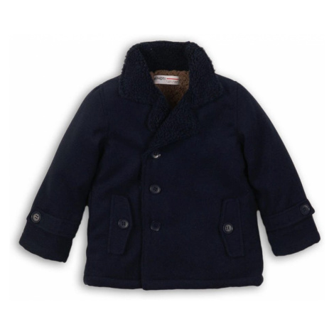 Kabát chlapecký vlněný podšitý chlupem, Minoti, DEPT 11, tmavě modrá - | 6-12m
