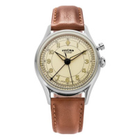 Vulcain Cricket Classique 39 mm - Eggshell - Brown Alligator