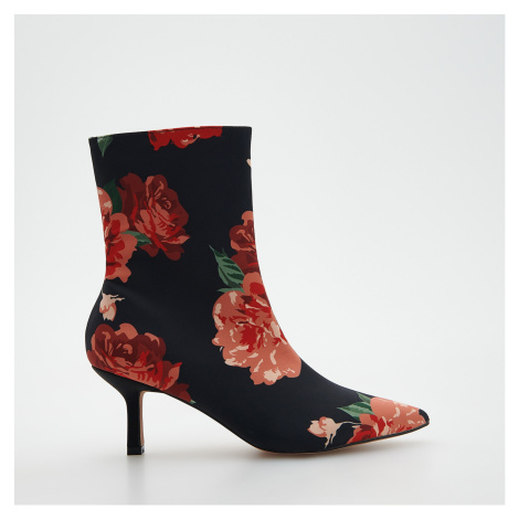 Reserved - Kotníkové boty se vzorem růží - Vícebarevná