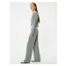 Koton Wide Leg Ribbed Standard Waist Trousers