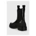 Kožené kotníkové boty Gant Prepnovo dámské, černá barva, na plochém podpatku, lehce zateplené, 2