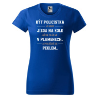 DOBRÝ TRIKO Dámské tričko s potiskem Být policistka Barva: Královsky modrá