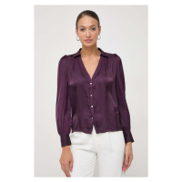 Košile Morgan dámská, fialová barva, regular, s klasickým límcem