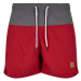 Pánské koupací kraťasy Urban Classics Block Swim Shorts - brickred/darkshadow