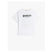Koton Brooklyn T-Shirt with Print on the Back Short Sleeved Crew Neck Cotton