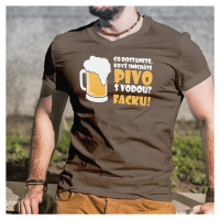 Pánské tričko s pivním motivem Co dostaneme když smícháme pivo s vodou? Facku!