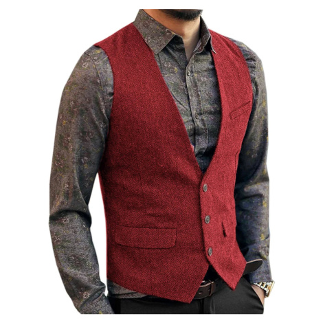 Pánská tweed vesta k obleku elegantní SOLO FASHION