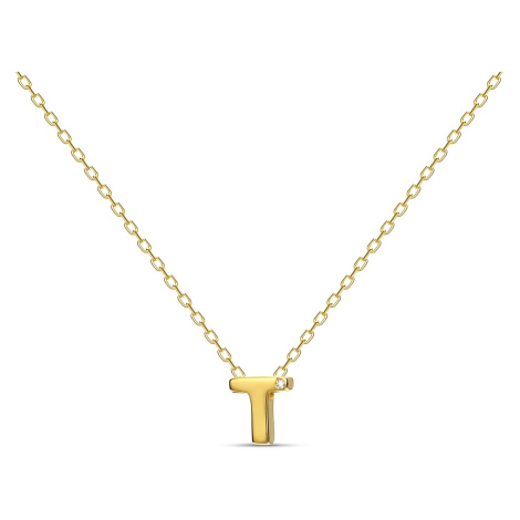 Pozlacený náhrdelník Letter T gold