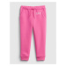 Růžové holčičí tepláky GAP Logo fleece joggers