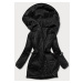 Černá dámská bunda s kapucí (B8105-1)