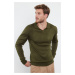 Trendyol Khaki Slim Polo Neck Plain Knitwear Sweater