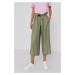 Kalhoty Dkny dámské, zelená barva, střih culottes, high waist