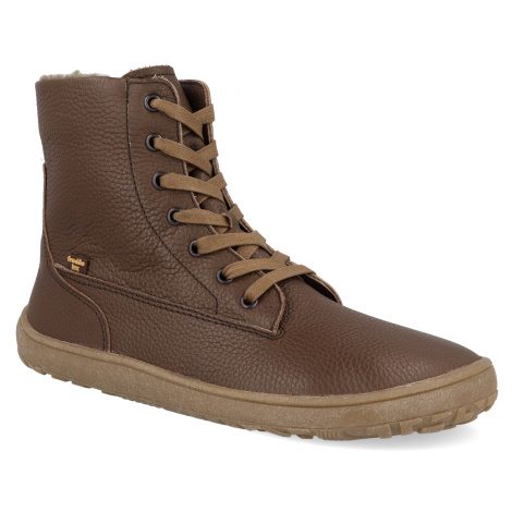 Barefoot zimní boty Froddo - Tex Laces Brown tmavě hnědé