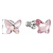 Náušnice bižuterie se Swarovski krystaly růžový motýl 51048.3 light rose