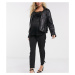 ASOS DESIGN Maternity mix & match tailored cigarette suit trousers with over bump band-Black