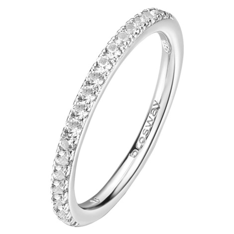 Brosway Třpytivý stříbrný prsten Fancy Infinite White FIW74 54 mm