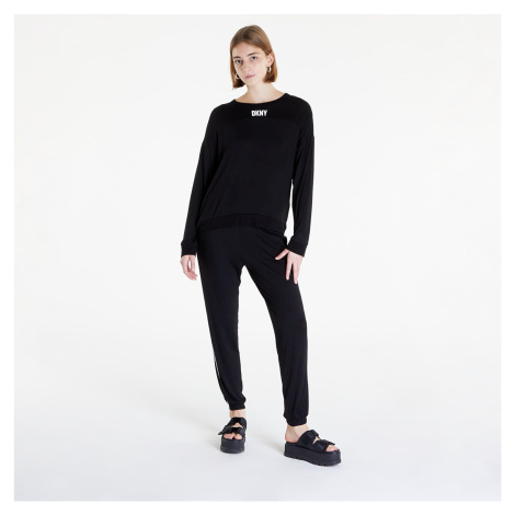 DKNY Sleepwear Less Talk, More Sleep Jogger PJ L/S Black