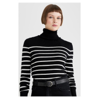 DEFACTO Regular Fit Striped Turtleneck Knitwear Sweater