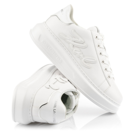 Tenisky karl lagerfeld kapri signia emboss lo lce white lthr / mono