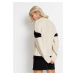Bonprix RAINBOW svetr s plastickým pleteným vzorem Barva: Bílá, Mezinárodní